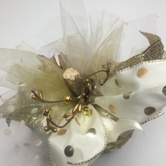 Handmade gold geometric patterned  pumpkin. - Picture 3 of 7